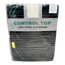 Vintage ultra sheer control top pantyhose 100 nylon off white petite 90-130 lbs