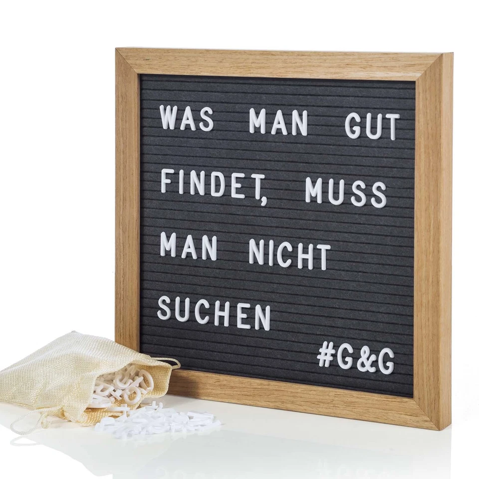 Buchstabenbrett Letter Board Holz 27cm - Rillentaffel Buchstabentafel Memoboard - Bild 2 von 4