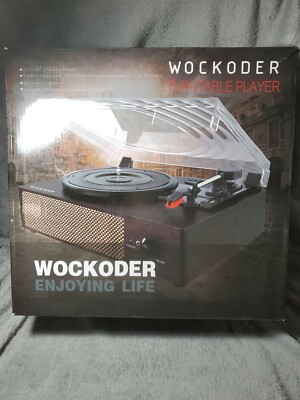 Wockoder Turntable Player for Vinyl Records, 3 Speed Vinyl Record Player NOB