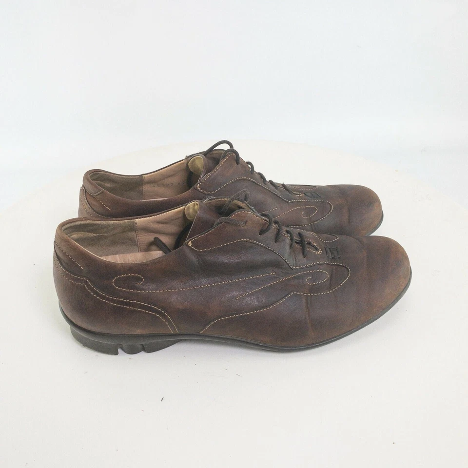 Zapatos Durea para mujer 5,5 marrón con cordones parte superior baja punta redonda Western Oxford Foto 4 de 4