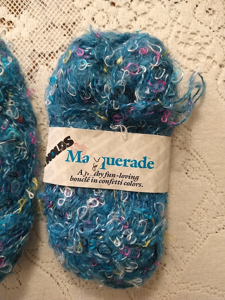 Reynolds Hilos Boucle Mascarada Mohair Lana Viscosa Nylon Azul Multicolor Italia Foto 2 de 4