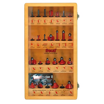 NEW Freud 92-100 NDELUXE 26 PIECE  Router Bit System SET 1/4'' SHANK WOODEN CASE