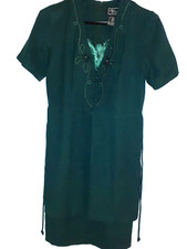 Women's Katlyn Ofarrel Embroidered 2 Piece Overall Dress Size 12