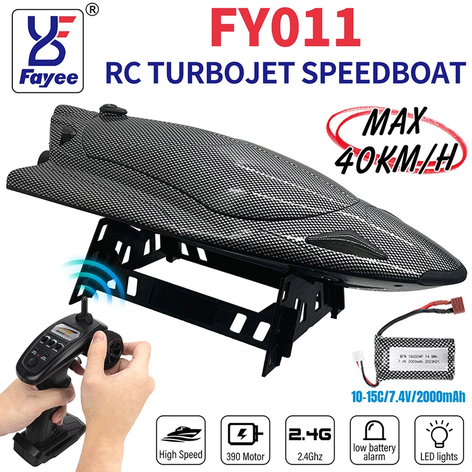 FAYEE FY011 2,4GHz 40 KM/H High Speed RC Boot Ferngesteuertes Rennboot Speedboot - Bild 4 von 4