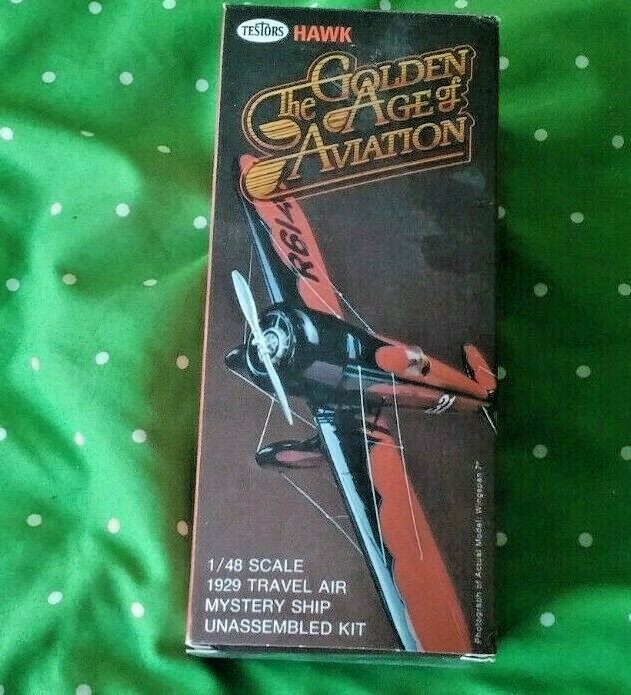Vintage Testors Hawk 1929 Travel Air Mystery Ship airplane kit 1/48