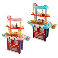 Plastic Tableware Kitchen Set With Sound, Light And Spray Function Kid Toy Gift 