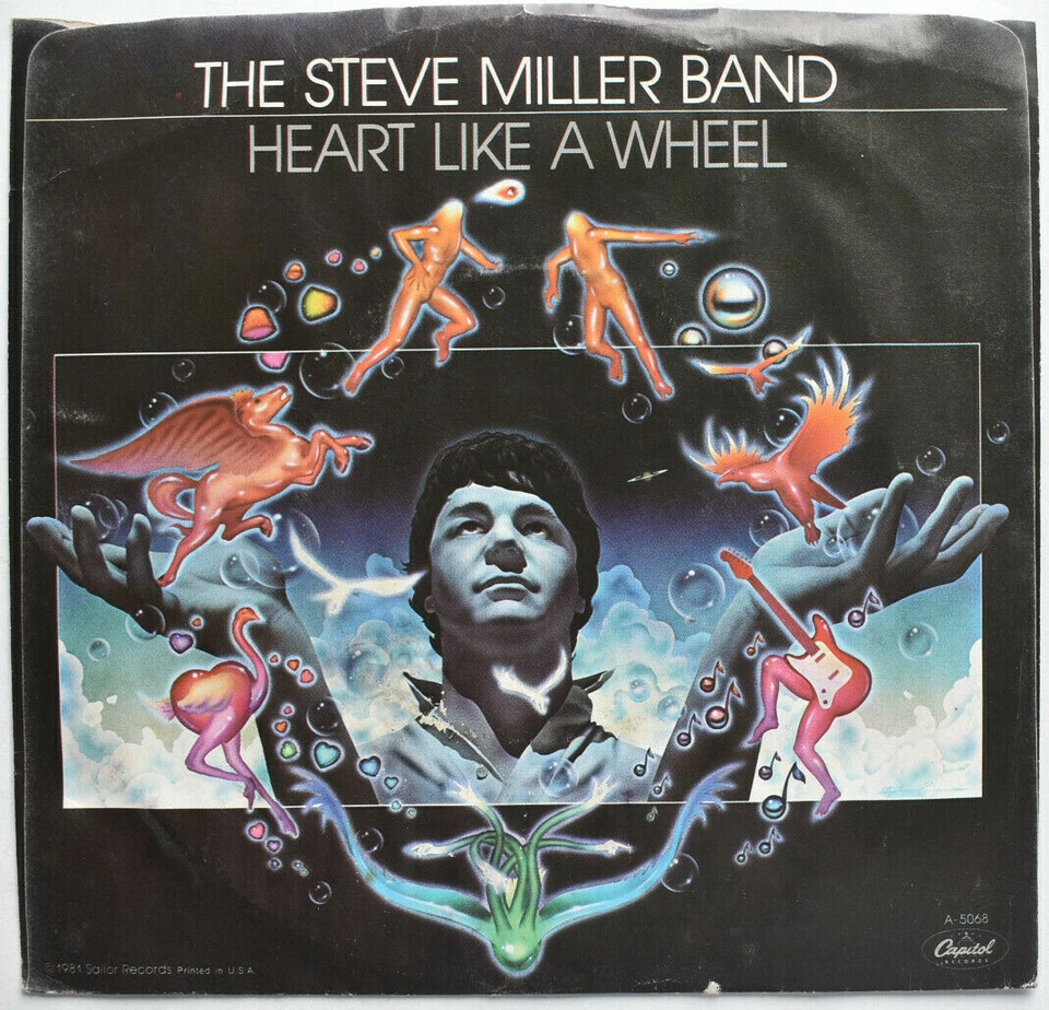 LOT OF 2 STEVE MILLER PIC 45 SLEEVE SINGLE LIVING IN THE USA HEART LIKE A WHEEL - Imagem 3 de 4