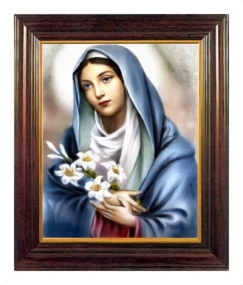 HELIGSTE JUNGFRAU MARIA UNSERE LIEBE FRAU GERAHMTES BILD KATHOLISCH CHRISTLICHER DRUCK - 657