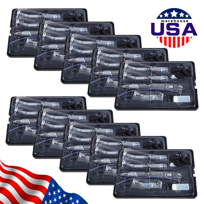 NSK Style Dental 2 High with Low Speed Handpiece contra motor Kit 4 Hole USA