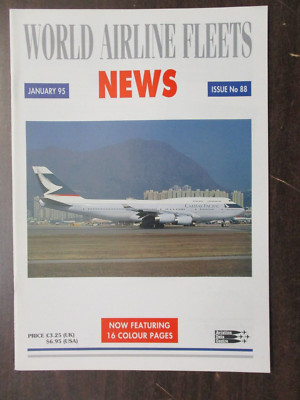 WORLD AIRLINE FLEETS NEWS MAGAZINE JANUARY 1995 #88 CATHAY PACIFIC PLANE COVER