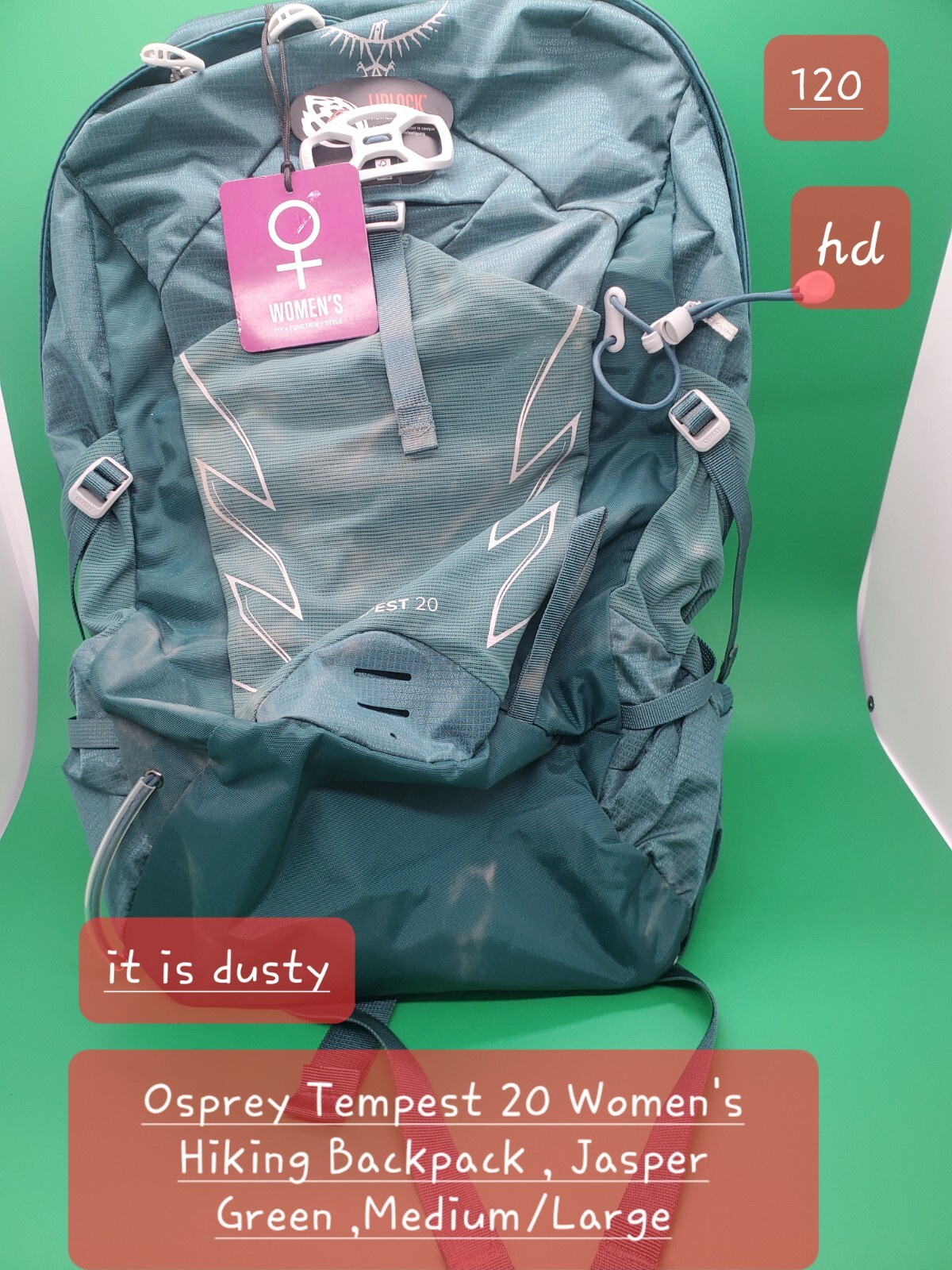 Osprey Tempest 20 Women's Hiking Backpack , Jasper Green ,Medium/Large