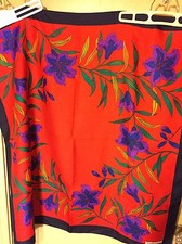 Sunkyung Sa Floral Vtg SILK Scarf 34" X 34"