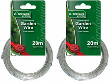 40M ( 2 x 20M ) Garden Tying Wire 1.2mm Strong Heavy Duty Galvanised Rust Proof