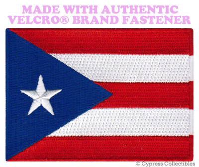 PUERTO RICAN NATIONAL FLAG PATCH RICO new EMBROIDERED w/ VELCRO  Brand Fastener