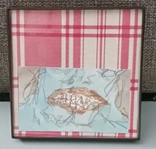 Framed Original 4 x 4 Mixed Media Collage