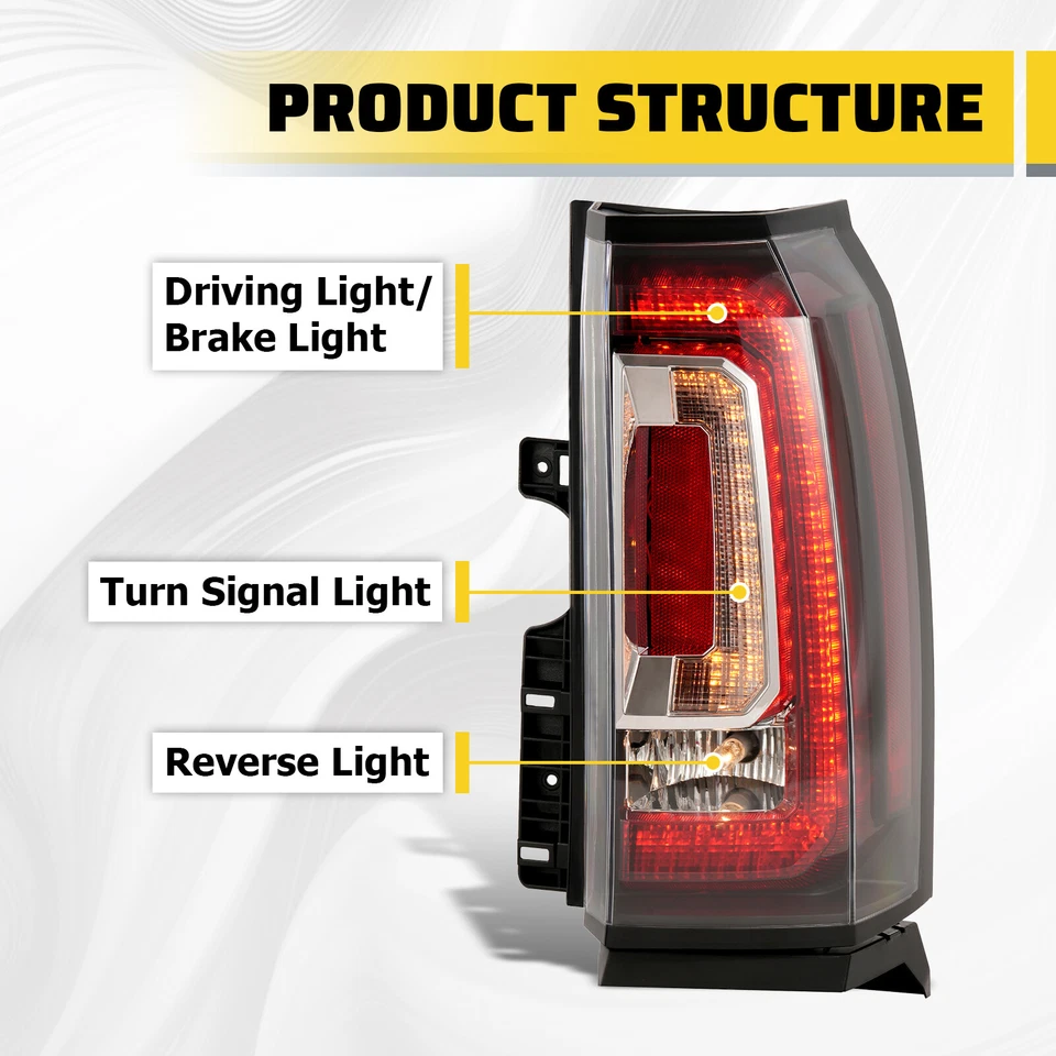 Задний светодиодный фонарь для GMC Yukon/Yukon XL 2015-2020 2016 годов выпуска стоп-сигнал для правостороннего пассажира - Изображение 3 из 4