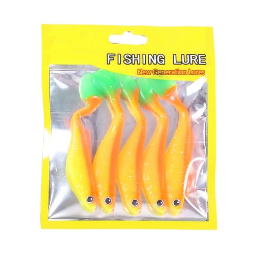 Lifelike Bass Bait 5pcs Soft Fishing Lure Artificial Bait Hook 5 Colors - Picture 9 of 16