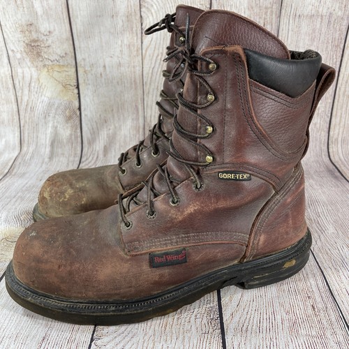 Leather Brown Steel Toe Boots Vintage 