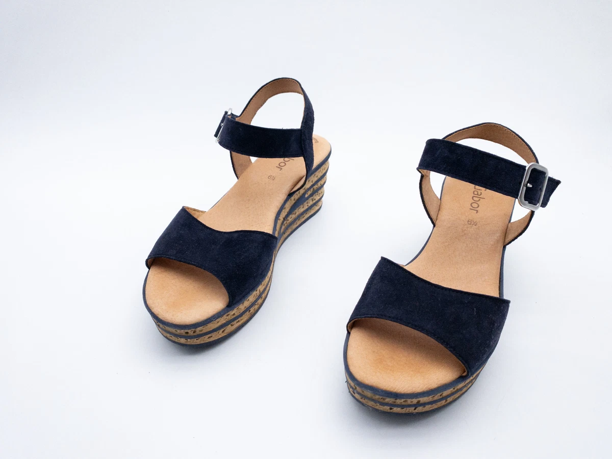Gabor Sandali Donna Con Cinghie E Zeppa – Blu Navy 18, Comode E Alla Moda Per L'Estate (Taglia 38 EU) - 6