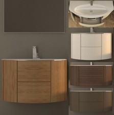 Mobile bagno da 90 120cm arredo moderno sospeso lavabo cristallo chiusura soft|1