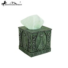 Montana West Pewter Oilfield Tissue Box Cover