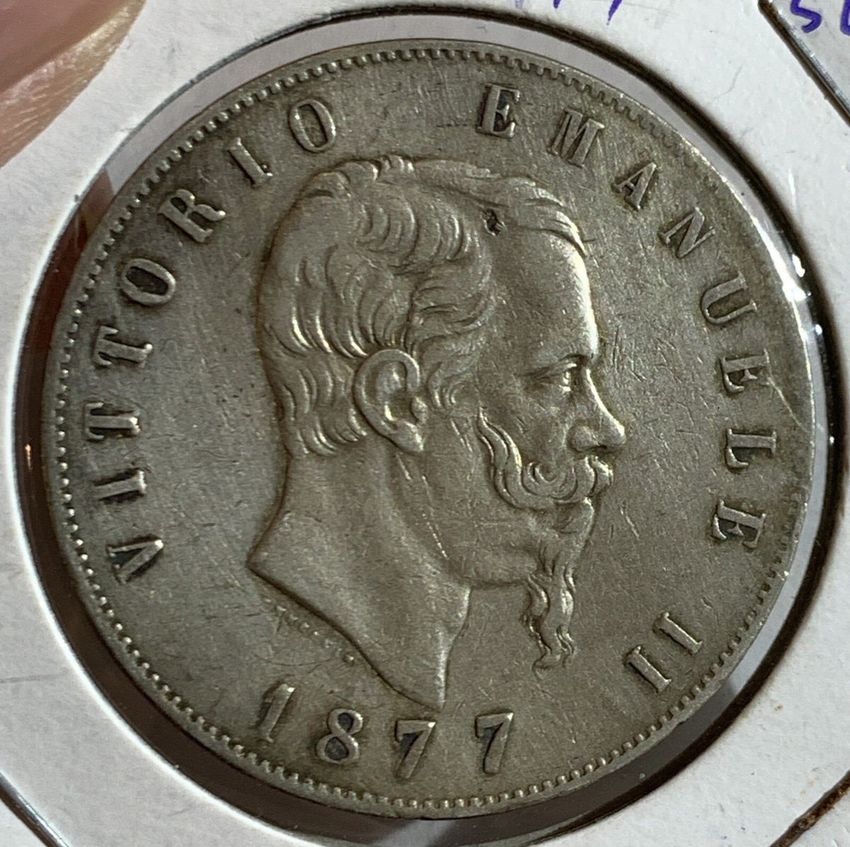 イタリア 5リラ 1877年 銀貨 PCGS XF45 c2103 イタリア 5リラ 1877年 銀貨 PCGS XF45 c2103