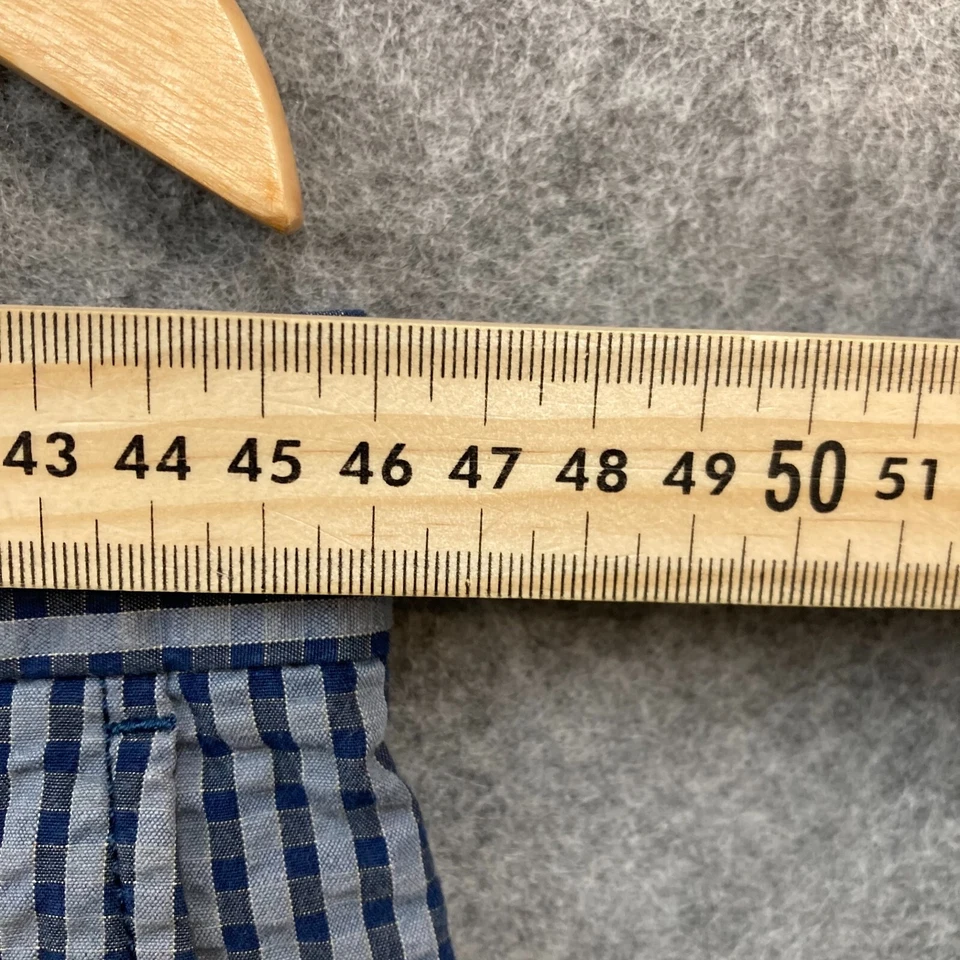 Шорты мужские Banana Republic 34 синие клетчатые с карманами бермудский хлопок 46621 - Изображение 3 из 4