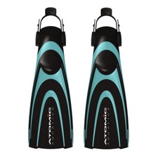 Atomic Aquatics Blade Fins SMALL Glacier Blue Adj. Open Heel Scuba Snorkel Swim