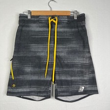 Laguna Shorts Mens Medium Gray Geometric Surf Lined Swim 7.5" Stretch Board