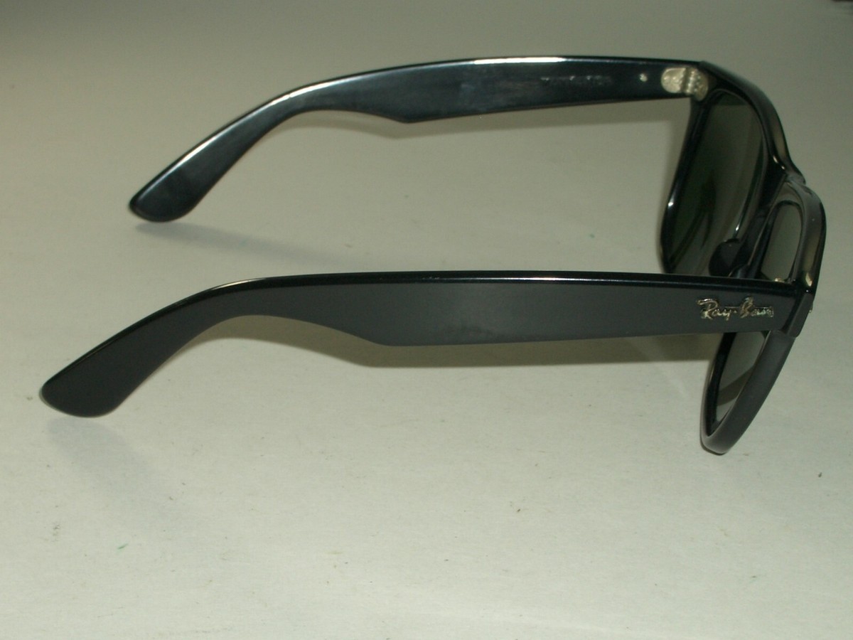 VINTAGE B&L RAY-BAN L1724 G15 CRYSTAL GLOSSY BLACK EBONY WAYFARER