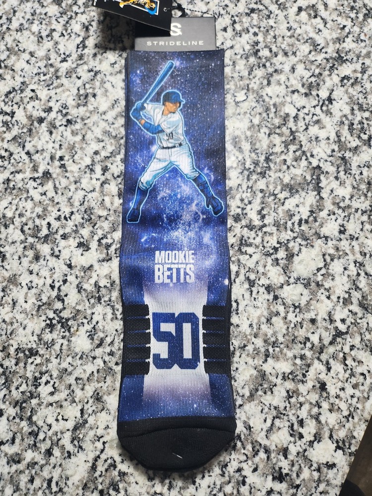 Strideline Los Angeles Dodgers Mookie Betts Galaxy Crew Socks M/L Unisex