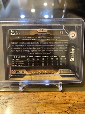 2015 topps chrome jesse james pink Refractor Rookie #129/399 | eBay