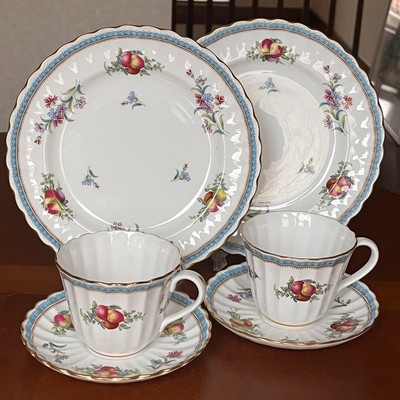 Spode Trapnell Sprays Tall Cup Saucer Dessert Plate 20.5cm Trio 