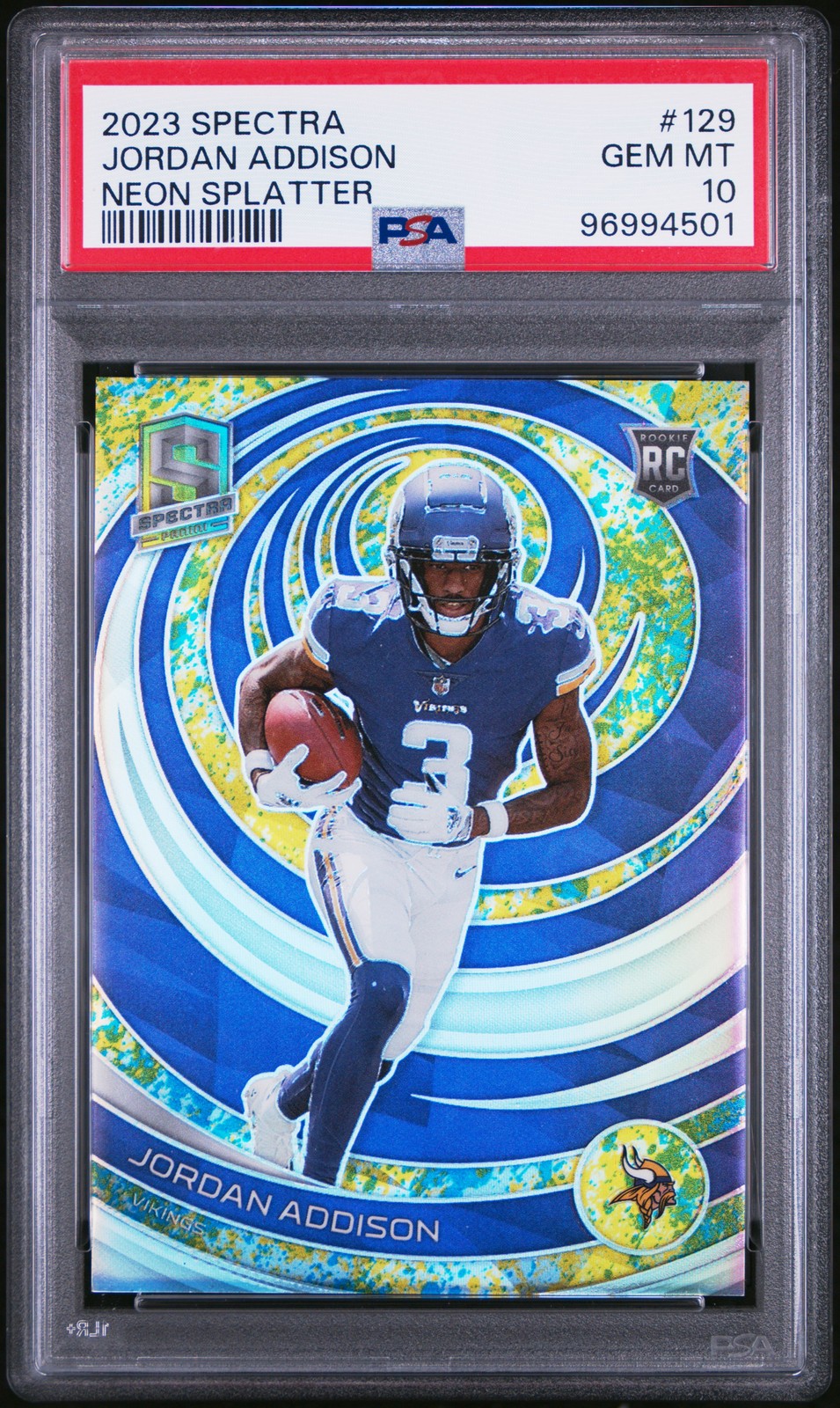 Jordan Addison Panini Spectra #129 Neon Splatter
