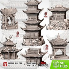 Oriental Fantasy Terrain   6 Piece 3D Printed...