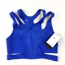 Nike Future Move Light-Support Non-Padded Strappy Rib Cut Blue Sports Bra Sz M