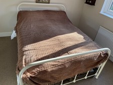 Vintage Candlewick Single Bedspread-Brown-258x230cms-70s