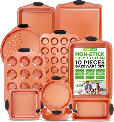 NutriChef 10-teiliges Antihaft Backformen Set - Premium Antihaft 10 Stück 