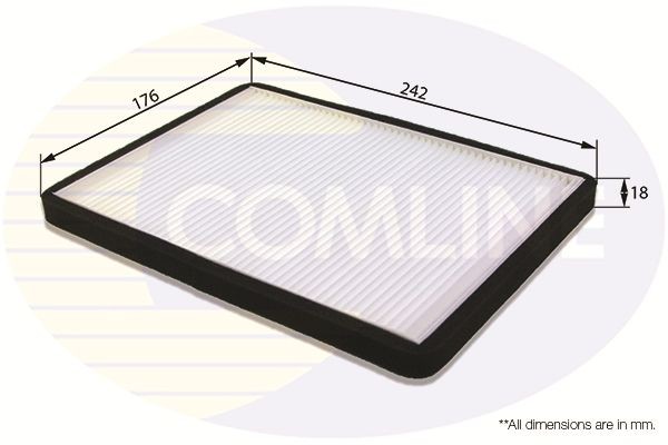 Cabin Pollen Air Filter 252 mm Length Fits Renault Megane COMLINE EKF147
