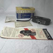Vintage Keystone K-8 8mm Movie Camera w/ Box Manual Strap Guarantee 1930s Film