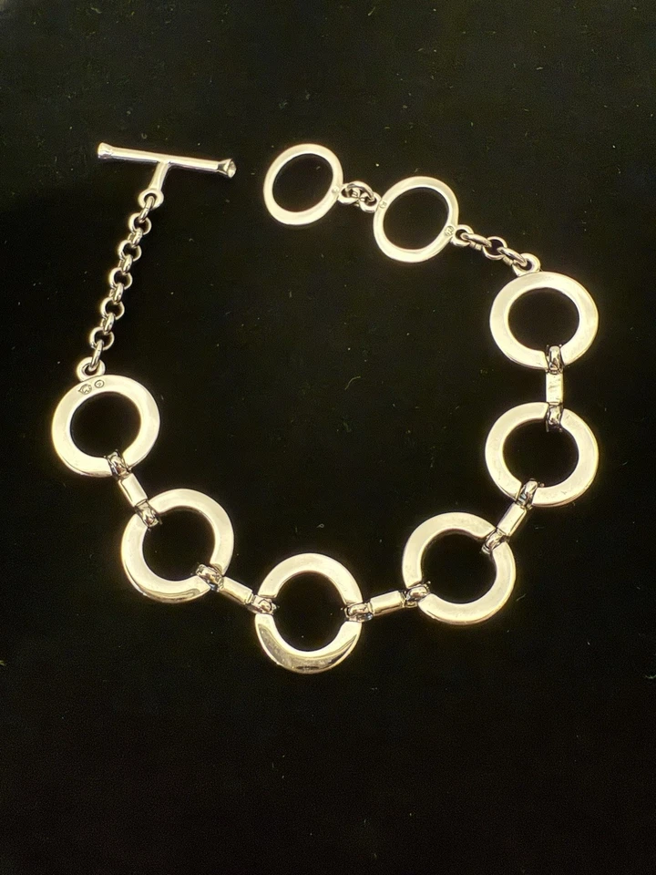 Pulsera SWAROVSKI Circular Cristal Transparente Palanca Tono Plata Foto 3 de 4