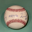 GREG MADDUX (Braves) Signed Official MLB Baseball Beckett (BAS) w/ Inscrips