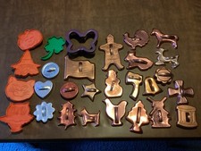 Vintage Lot of 28 Assorted Metal Aluminum Plastic Copper Cookie Cutters