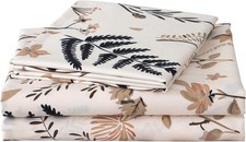 Floral print bedding set, full size4 pieces,soft plant pattern microfiber sheets