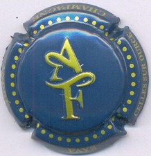 FAYS André  estampée  bleu terne et or