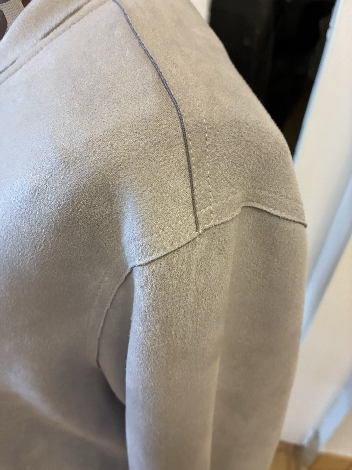 Grey Open Front Button Down Lightweight Jacket - image 3