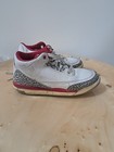 Nike Air Jordan 3 Retro Sneakers Kids Size 2Y White Leather Lace Up 429487-126