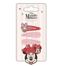 Minnie Mouse - Pink Hair Clips 4 Pieces NEW