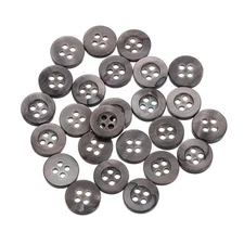 50 Pcs Natural Shell Button, 4 Hole 10mm Mother of Pearl Button, Brown