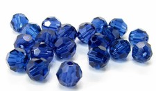 6 mm Swarovski Crystal Faceted Beads - Dark Sapphire Round - 10 Pieces